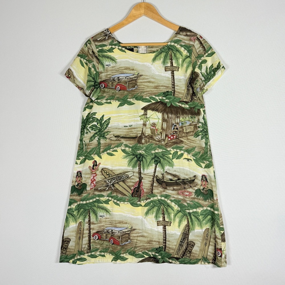 Hawaiian Reserve Collection Womens Medium Tropical Beach Dress Resort‎ Cruise